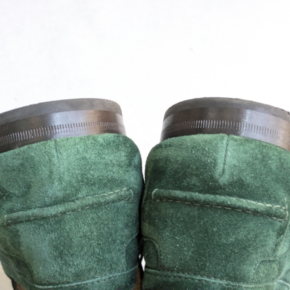 Green Horsebit Loafers Green Suede Men US 12.5 Slip On Leather - Picture 12 of 16
